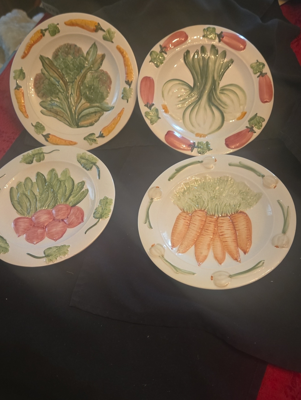 San Marco Italy Embossed Plates Ceramic Plates Salad  Set Of Four